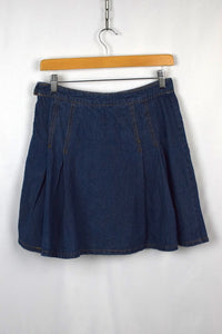 Denim Mini Swing Skirt