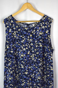 Blue Floral Print Dress