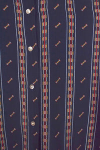 Navy Blue Striped Blouse