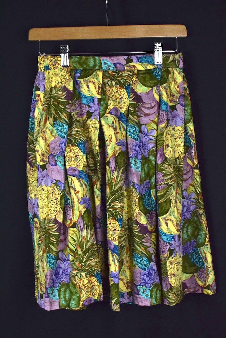 Reworked Pineapple Floral Print Skirt