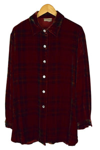 Checkered Velour Top