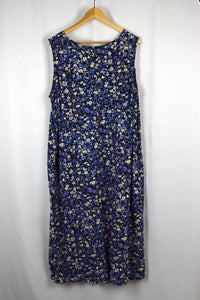 Blue Floral Print Dress