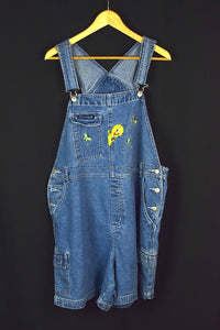 90s Ladies Tweety Bird Denim Overalls