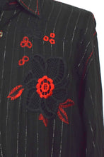 Load image into Gallery viewer, 70s/80s Black Floral Shirt

