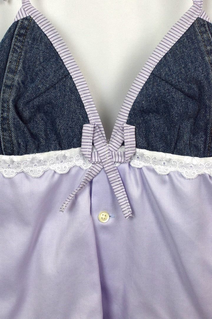 Reworked Lavender Tie Up Top