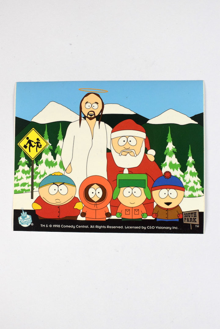 DEADSTOCK c1998 South Park sticker with Santa and Jesus