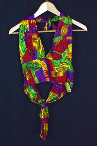 Reworked Abstract Print Tie Up Top