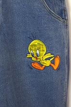 Load image into Gallery viewer, Tweety Bird Looney Toons Denim Overalls
