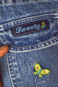 90s Ladies Tweety Bird Denim Overalls