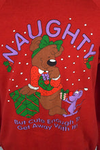 Load image into Gallery viewer, 80s/90s Naughty Christmas Bear Sweatshirt
