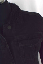 Load image into Gallery viewer, Black Sherpa Denim Jacket
