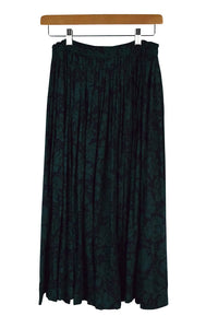 Green Floral Print Skirt