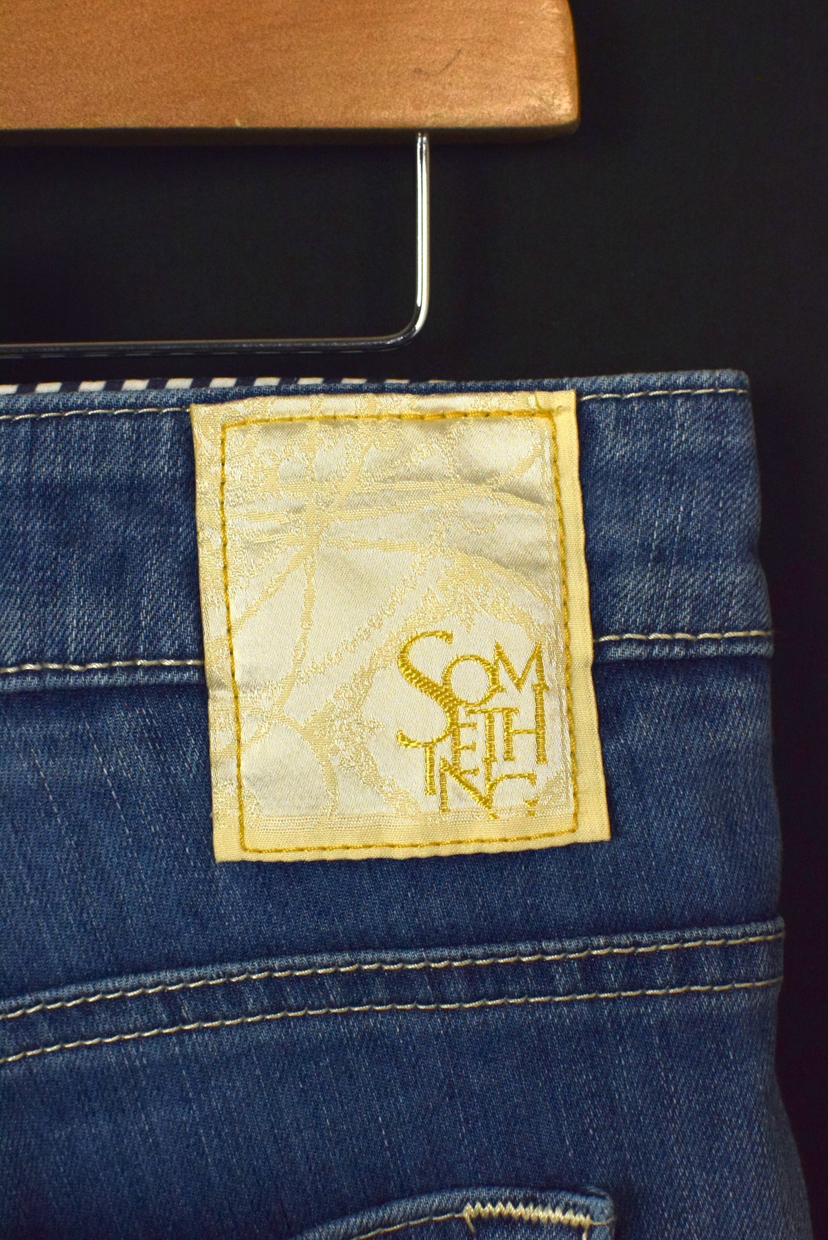 Reworked Pleated Denim Mini Skirt
