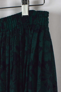 Green Floral Print Skirt