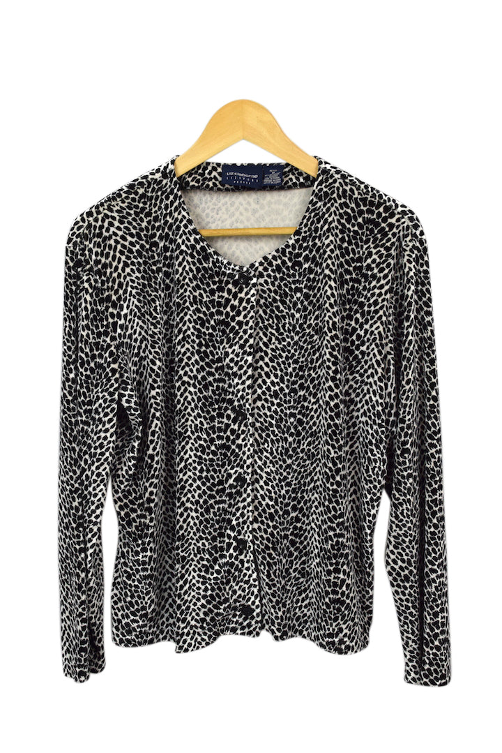 White Cheetah Print Blouse