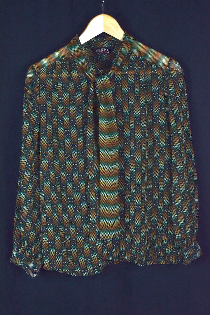 Genre Brand Pixel Print Blouse