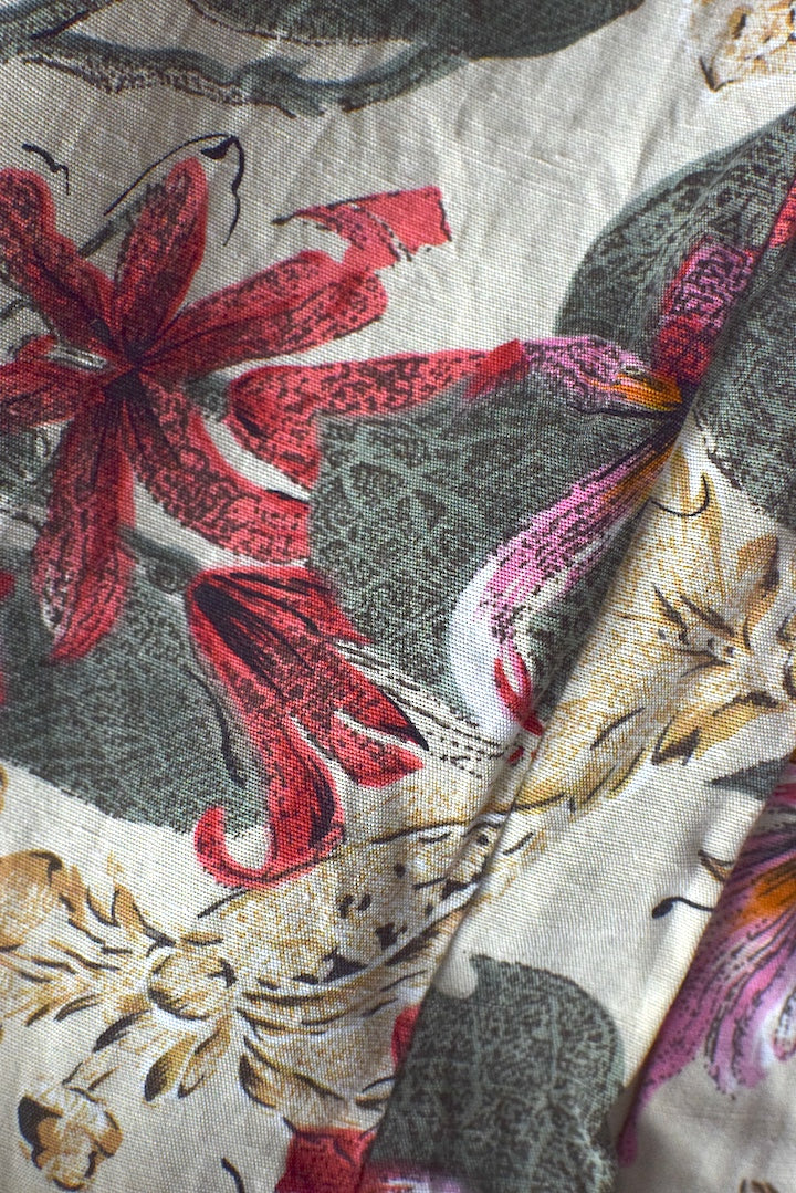Reworked Floral Print Tie Up Top