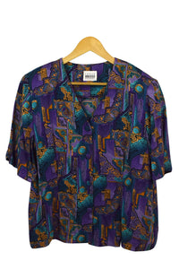 Purple Abstract Print Top