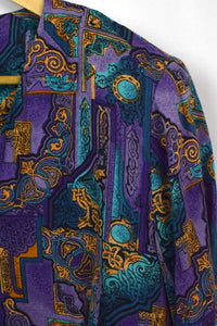 Purple Abstract Print Top