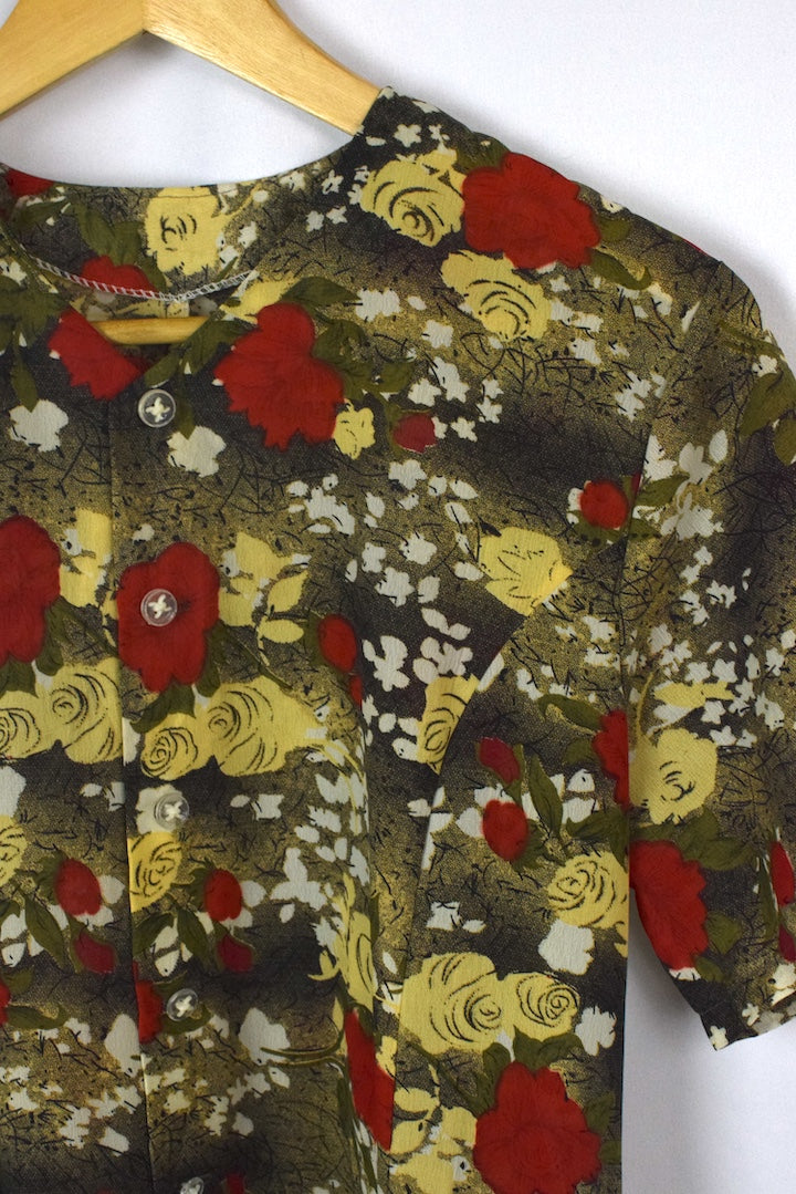 Reworked Rose Print Dress