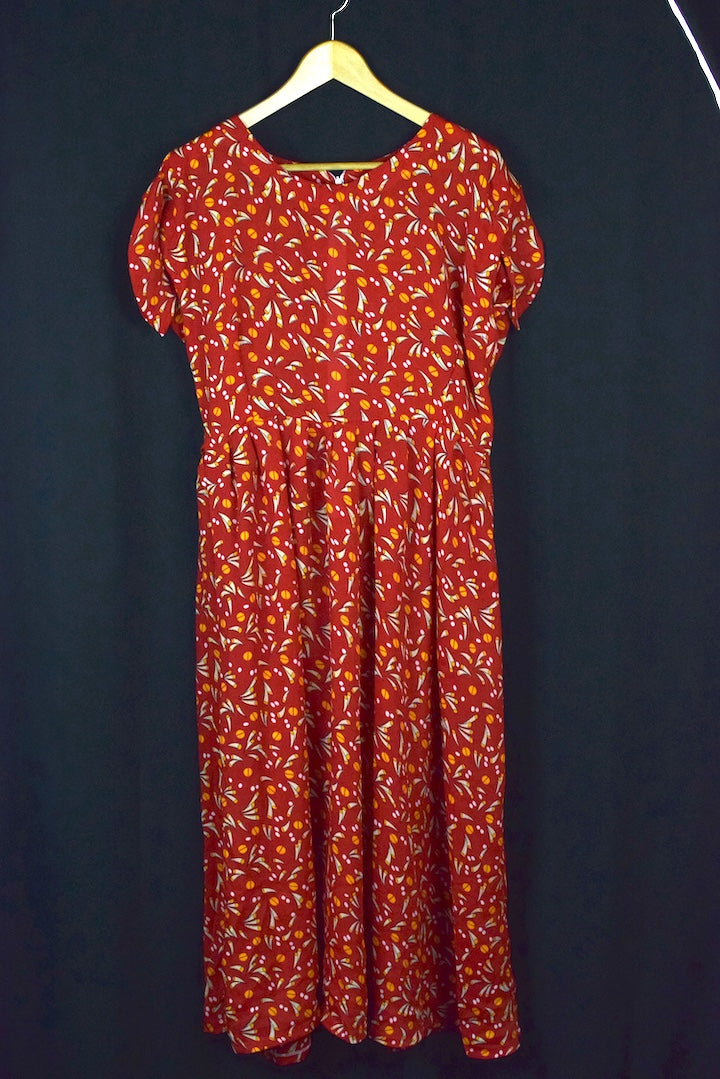 Reworked Abstract Print Dress
