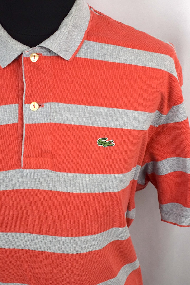 Striped Lacoste Brand Polo Shirt