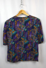 Load image into Gallery viewer, Purple Abstract Print Top
