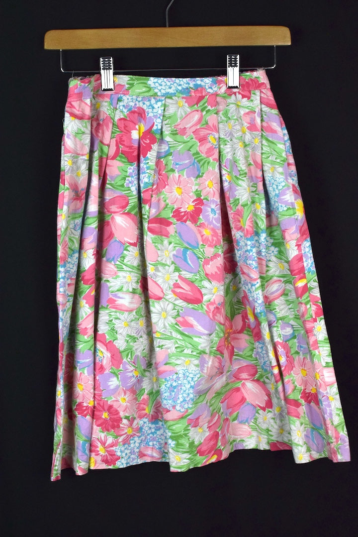 Reworked Floral Print Skirt