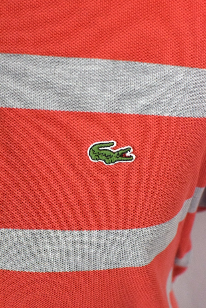 Striped Lacoste Brand Polo Shirt