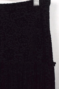Black Velvet Floral Skirt