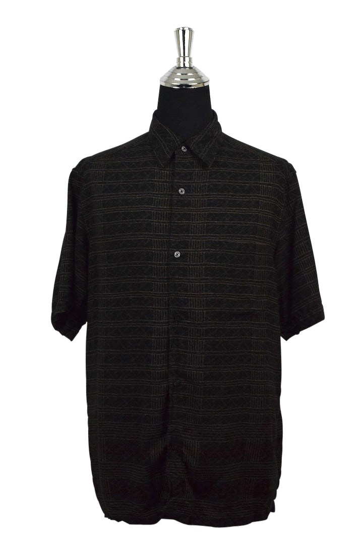 Black Abstract Print Party Shirt
