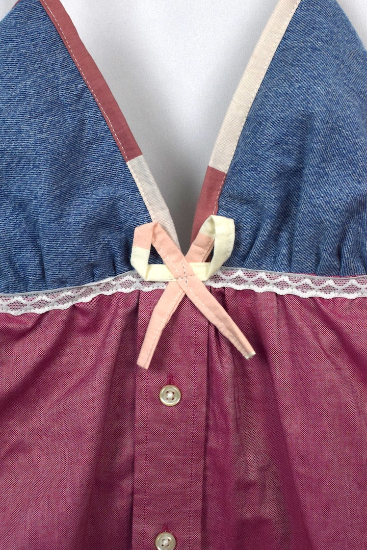 Reworked Halterneck Babydoll Top