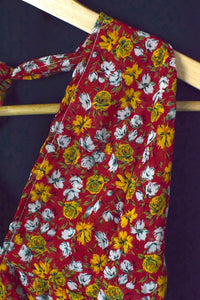 Reworked Floral Print Tie Up Top