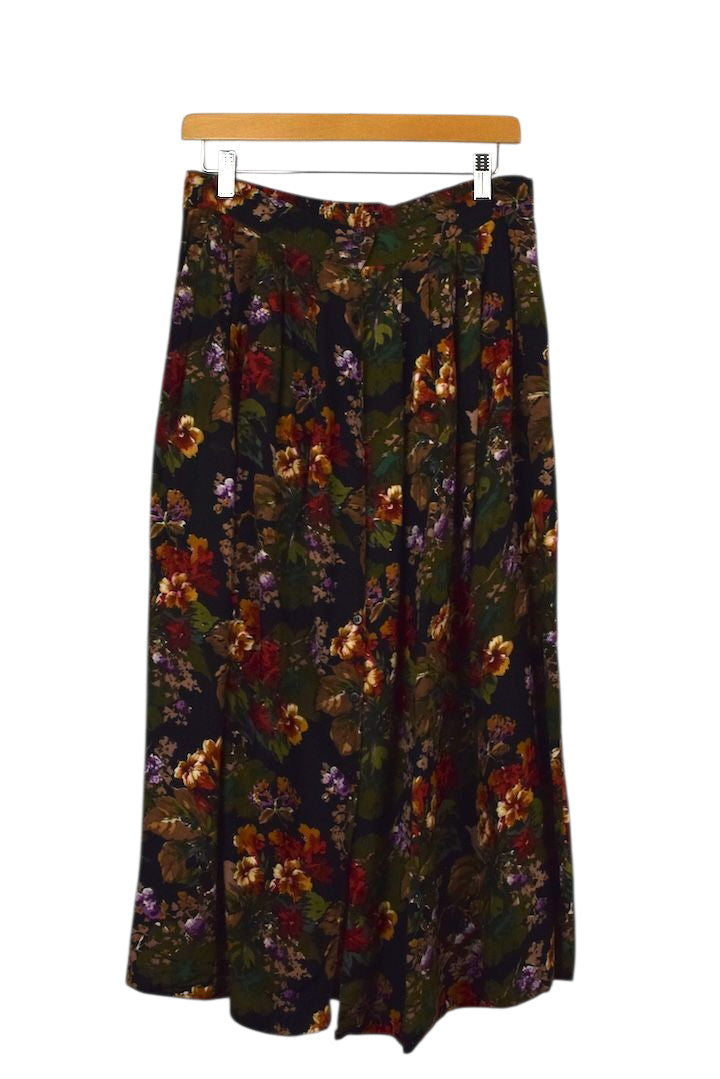 80s/90s Floral Print Skirt