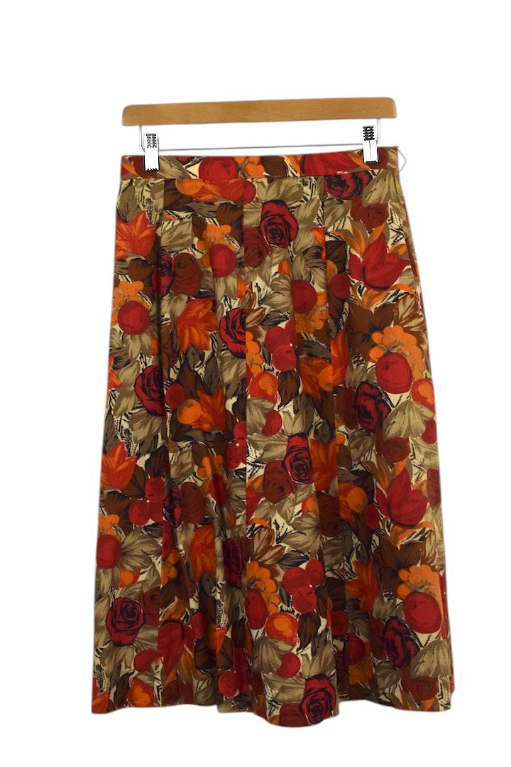 Autumn Print Floral Skirt