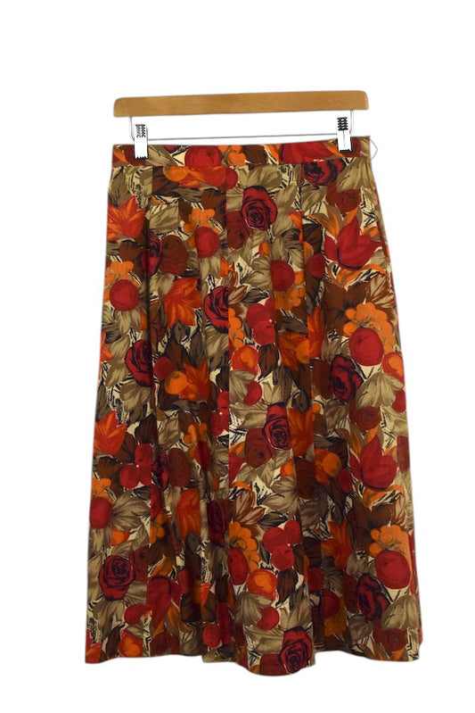 Autumn Print Floral Skirt