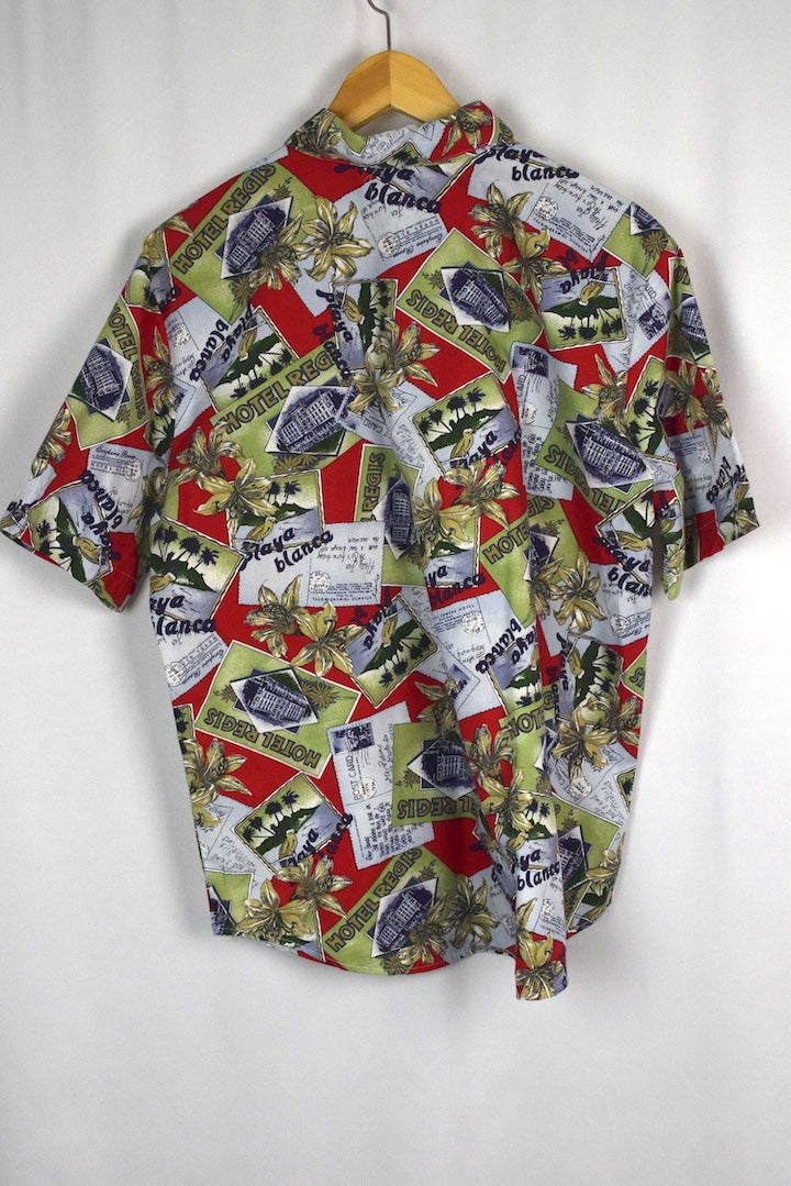 80s/90s Post Card Print Blouse