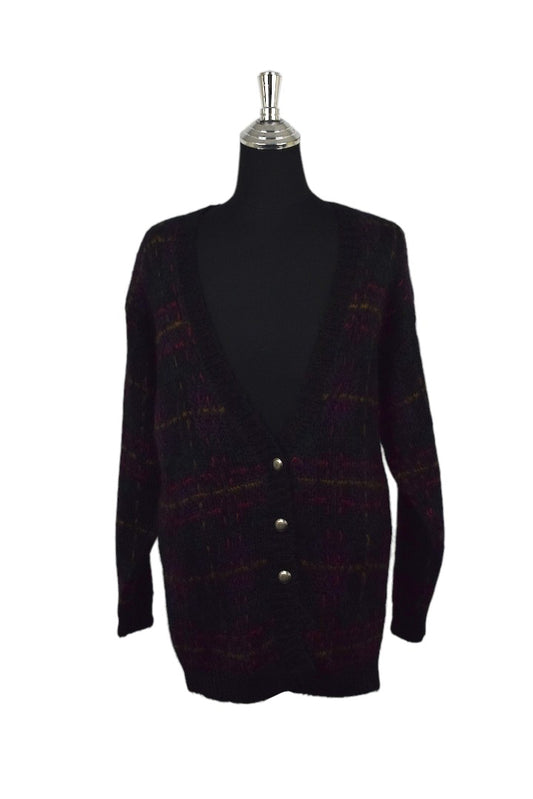 Checkered Knitted Cardigan