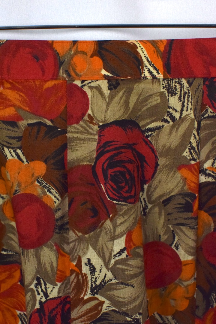 Autumn Print Floral Skirt