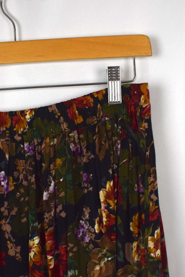 80s/90s Floral Print Skirt