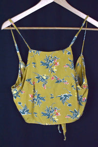 Reworked Floral Print Tie Up Top