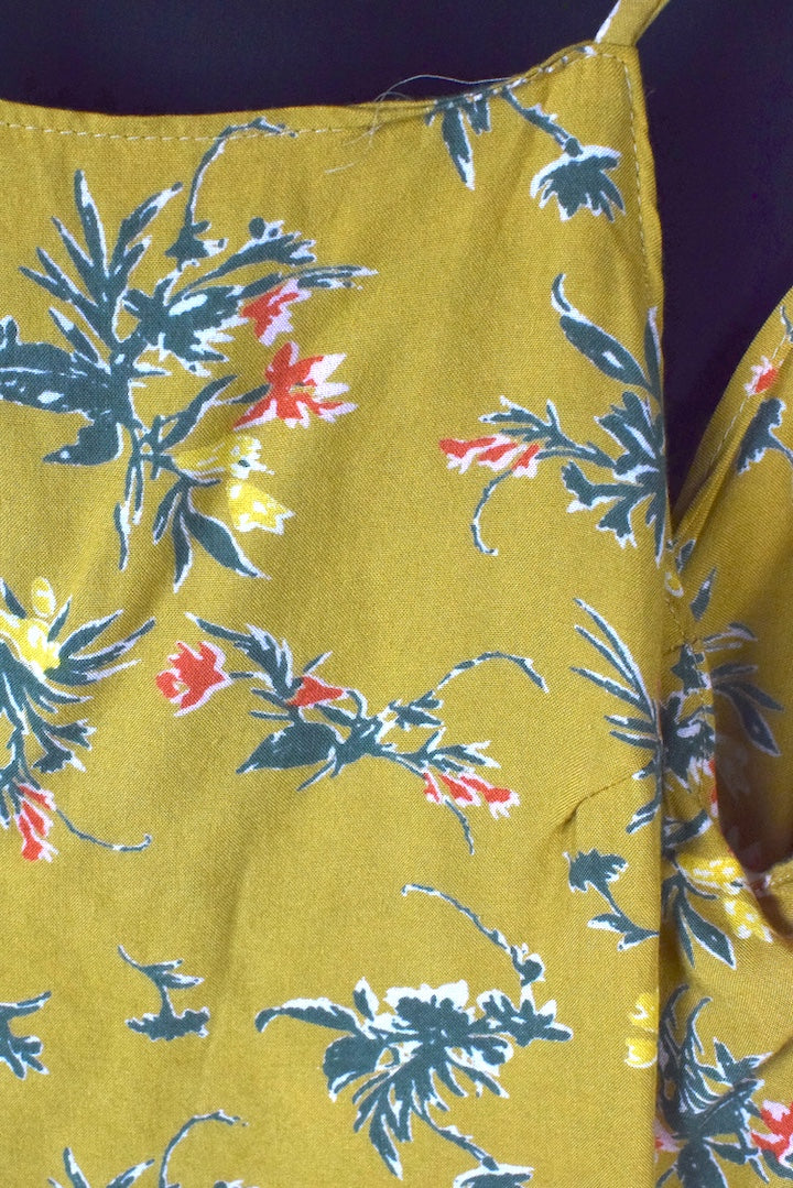 Reworked Floral Print Tie Up Top