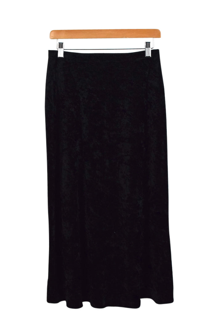 80s/90s Textured Black Velvet Skirt