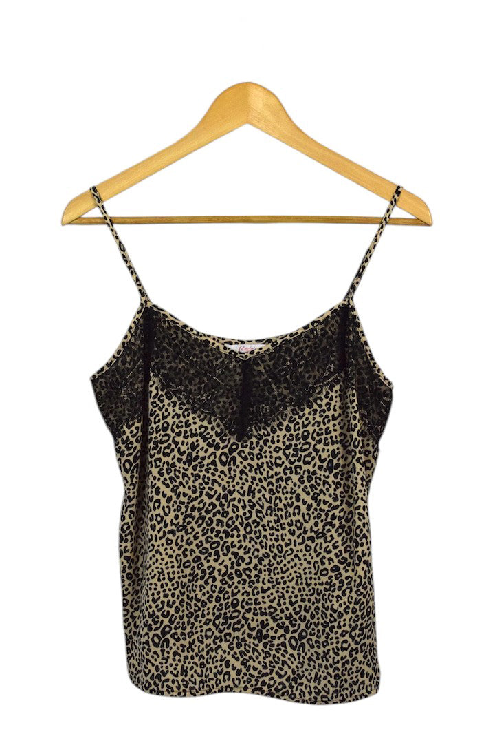 Leopard Print Lace Slip Top