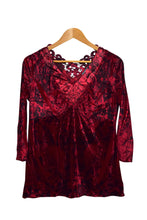Load image into Gallery viewer, Red Abstract Velvet Top
