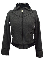 Load image into Gallery viewer, Black White Knitted Zip Jacket
