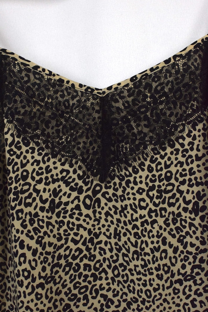 Leopard Print Lace Slip Top