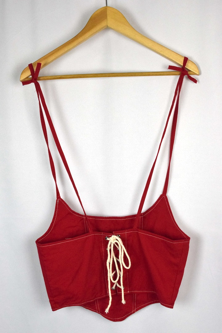 Reworked Ralph Lauren Brand Corset Style Top