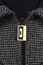 Load image into Gallery viewer, Black White Knitted Zip Jacket
