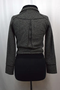 Black White Knitted Zip Jacket